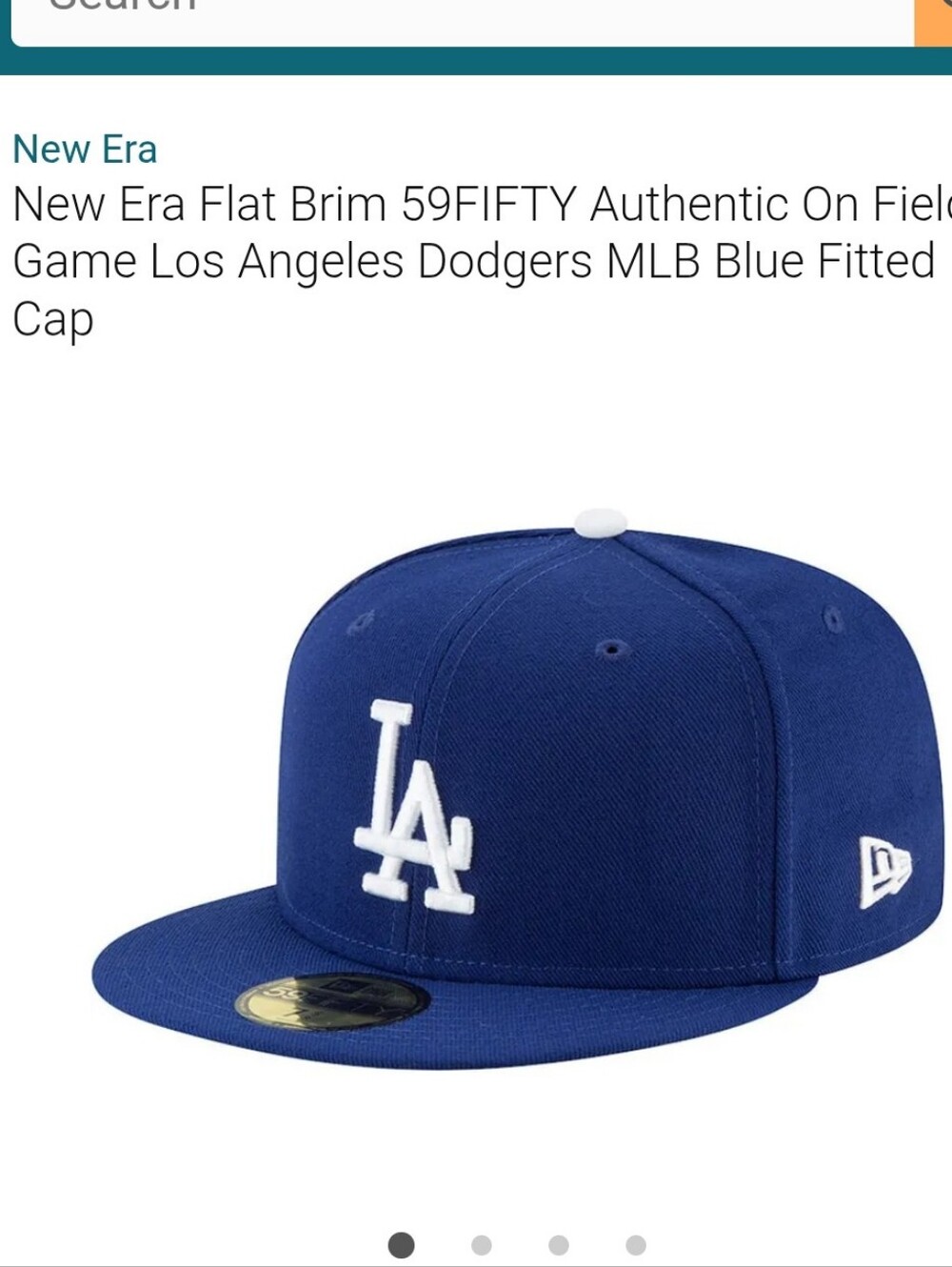 New Era 59Fifty Los Angeles Dodgers Blue Fitted Baseball Cap Sz 7